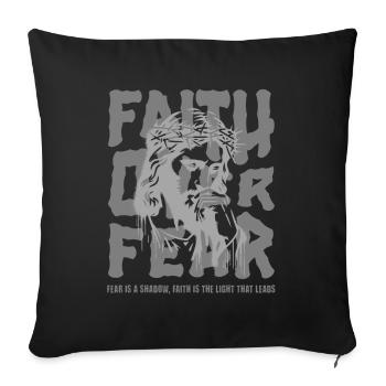 Jesus Believe - Faith Over Fear - Sofa pillowcase 17,3'' x 17,3'' (45 x 45 cm) - black - Front