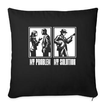 Bluegrass Music My Problem My Pictogram Dad Mom - Sofa pillowcase 17,3'' x 17,3'' (45 x 45 cm) - black - Front