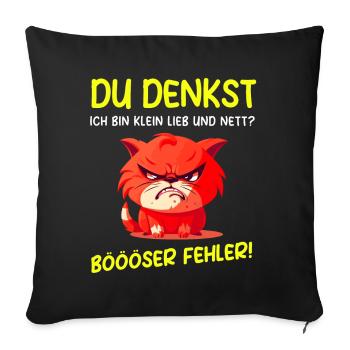 renard t-shirt drôle humour sarcasme bureau - Housse de coussin décorative 45 x 45 cm - noir - Devant
