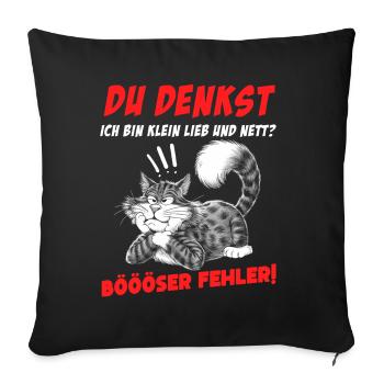 Chat Tshirt Drôle Drôle Humour Sarcasme Bureau - Housse de coussin décorative 45 x 45 cm - noir - Devant