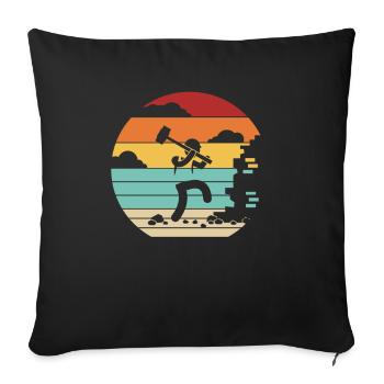 Retro Home Improvement Maison des experts en démolition domiciliaire - Housse de coussin décorative 45 x 45 cm - noir - Devant