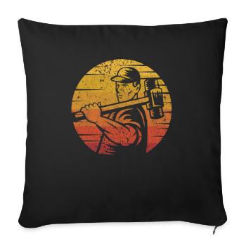 Retro Home Improvement Maison des experts en démolition domiciliaire - Housse de coussin décorative 45 x 45 cm - noir - Devant