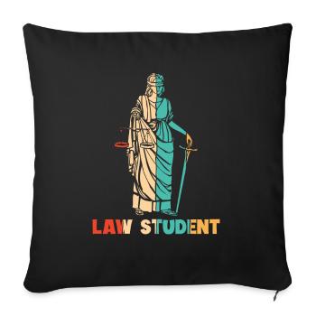 Rétro Études juridiques Faculté de droit Université Droit - Housse de coussin décorative 45 x 45 cm - noir - Devant