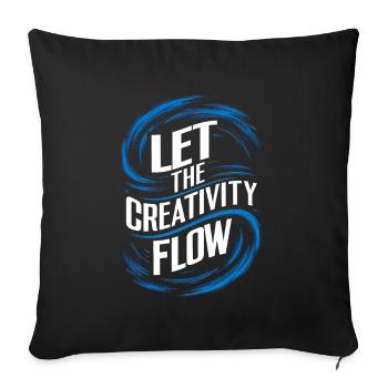 let the creativity flow - Sofa pillowcase 17,3'' x 17,3'' (45 x 45 cm) - black - Front