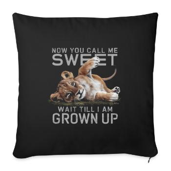 Lion maintenant tu m’appelles doux, attends que je sois grand - Housse de coussin décorative 45 x 45 cm - noir - Devant