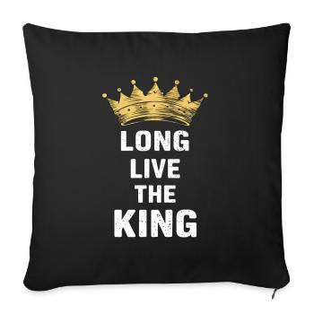 long live the king with a crown - Sofa pillowcase 17,3'' x 17,3'' (45 x 45 cm) - black - Front