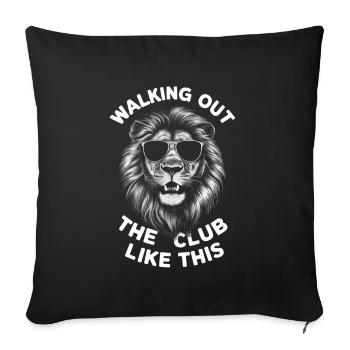 Lion walking out the club like this Rave / Party - Sofa pillowcase 17,3'' x 17,3'' (45 x 45 cm) - black - Front