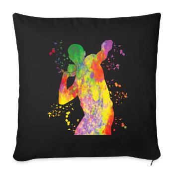Lanceur de poids Colorsplash Lancer de poids - Housse de coussin décorative 45 x 45 cm - noir - Devant