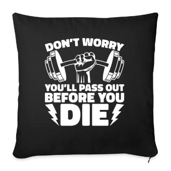 Entraîneur de fitness Haltérophilie GYM Musculation - Housse de coussin décorative 45 x 45 cm - noir - Devant