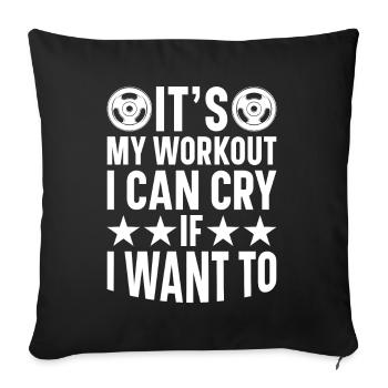 Fitness Trainer Weightlifting GYM Bodybuilding - Sofa pillowcase 17,3'' x 17,3'' (45 x 45 cm) - black - Front