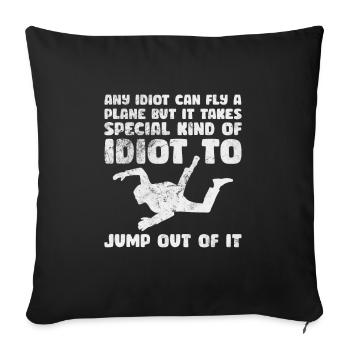 Skydive - Sofa pillowcase 17,3'' x 17,3'' (45 x 45 cm) - black - Front