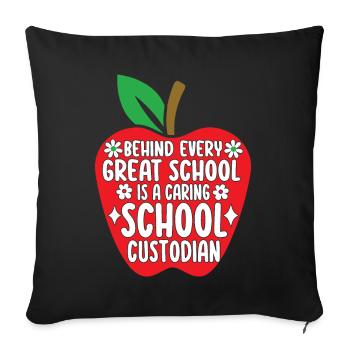 School Custodian Janitorial Staff Funny Cleaning - Sofa pillowcase 17,3'' x 17,3'' (45 x 45 cm) - black - Front
