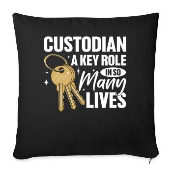 School Custodian Maid Cleaner Janitorial - Sofa pillowcase 17,3'' x 17,3'' (45 x 45 cm) - black - Front