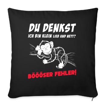 Singe Tshirt Drôle Drôle Humour Sarcasme Bureau - Housse de coussin décorative 45 x 45 cm - noir - Devant