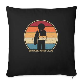 Broken Arm Club Broken Finger Broken Arm Leg Bone - Sofa pillowcase 17,3'' x 17,3'' (45 x 45 cm) - black - Front
