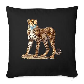 Cheetah Geparde Gepard - Sofa pillowcase 17,3'' x 17,3'' (45 x 45 cm) - black - Front