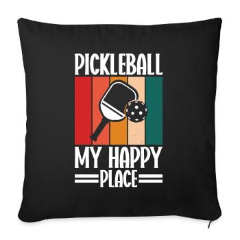 Joueur de Pickelball Pickelball Chauve-souris Pickelball - Housse de coussin décorative 45 x 45 cm - noir - Devant