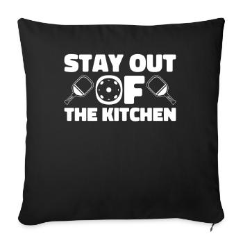 Joueur de Pickelball Pickelball Chauve-souris Pickelball - Housse de coussin décorative 45 x 45 cm - noir - Devant