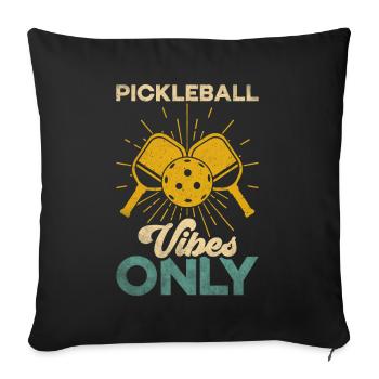 Joueur de Pickelball Pickelball Chauve-souris Pickelball - Housse de coussin décorative 45 x 45 cm - noir - Devant