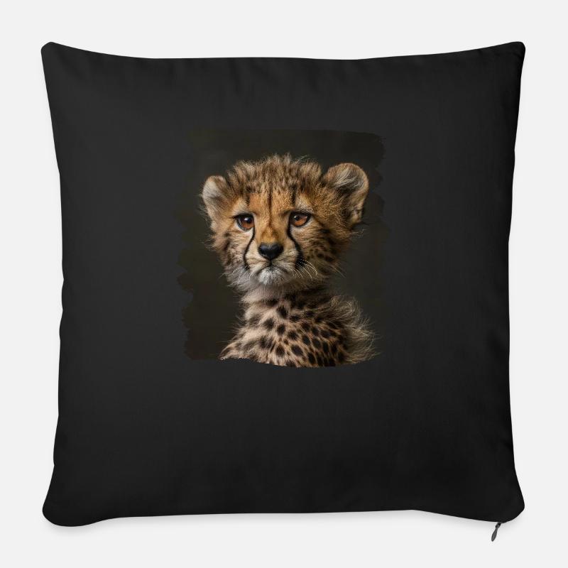 Cheetah Geparde Gepard - Sofakissenbezug 45 x 45 cm - Schwarz