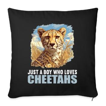 Cheetah Geparde Gepard - Sofa pillowcase 17,3'' x 17,3'' (45 x 45 cm) - black - Front