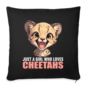 Cheetah Geparde Gepard - Sofa pillowcase 17,3'' x 17,3'' (45 x 45 cm) - black - Front