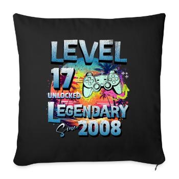 Level 17 Unlocked since 1982 Birthday - Sofa pillowcase 17,3'' x 17,3'' (45 x 45 cm) - black - Front