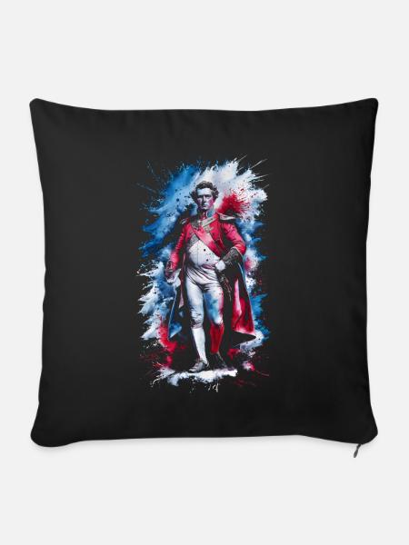 Napoleon Bonaparte Porträt - Sofakissenbezug 45 x 45 cm - Schwarz