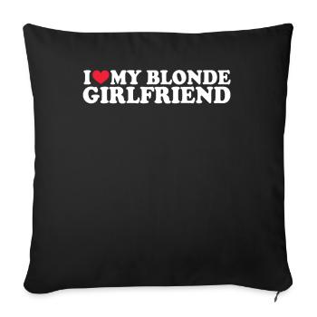 Petite amie Petite amie Relation Couple Amour Couple - Housse de coussin décorative 45 x 45 cm - noir - Devant