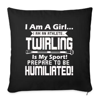 I Am A Baton Twirling Girl - Sofa pillowcase 17,3'' x 17,3'' (45 x 45 cm) - black - Front