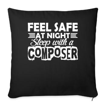 Composer Sleep With Composer - Sofa pillowcase 17,3'' x 17,3'' (45 x 45 cm) - black - Front