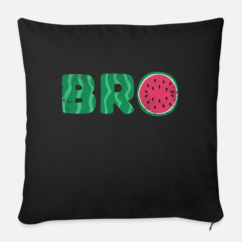 Frère pastèque - Housse de coussin décorative 45 x 45 cm - noir