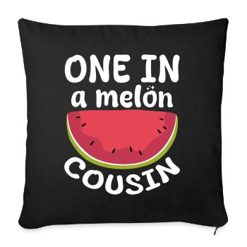 Pastèque cousin melon d’été cadeau de fruits d’été - Housse de coussin décorative 45 x 45 cm - noir - Devant