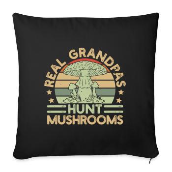 Mushroom Foraging Hunter Grandpas Hunt Mushrooms - Sofa pillowcase 17,3'' x 17,3'' (45 x 45 cm) - black - Front