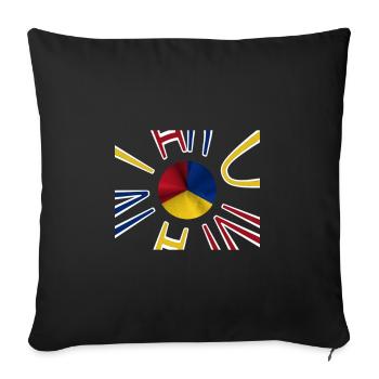 Romania Flag Bucharest - Sofa pillowcase 17,3'' x 17,3'' (45 x 45 cm) - black - Front