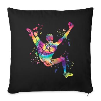 Boulderer Colorsplash Boulder Bouldern - Sofakissenbezug 45 x 45 cm - Schwarz - Vorne