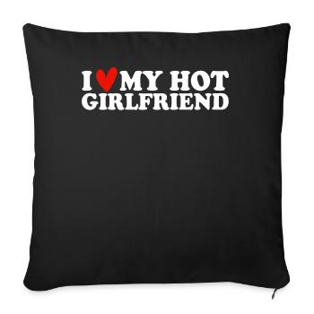 Petite amie Petite amie Relation Couple Amour Couple - Housse de coussin décorative 45 x 45 cm - noir - Devant