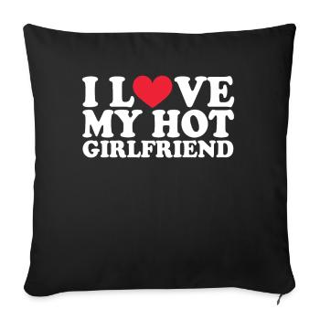 Petite amie Petite amie Relation Couple Amour Couple - Housse de coussin décorative 45 x 45 cm - noir - Devant