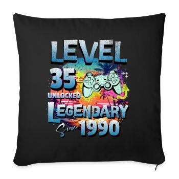 Niveau 35 Débloqué depuis 1982 Anniversaire - Housse de coussin décorative 45 x 45 cm - noir - Devant