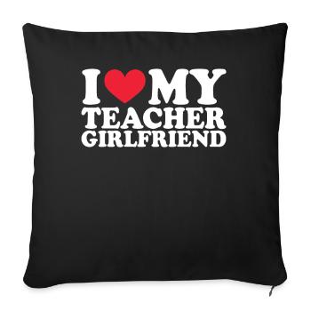 Petite amie Petite amie Relation Couple Amour Couple - Housse de coussin décorative 45 x 45 cm - noir - Devant