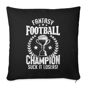 Fantasy Football Champion Funny FFL Commish Draft - Sofa pillowcase 17,3'' x 17,3'' (45 x 45 cm) - black - Front