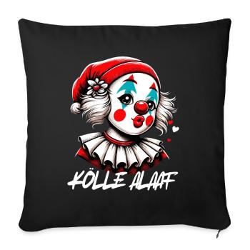 Karneval Kölle Alaaf Clown Kostüm Veedel Köln - Sofakissenbezug 45 x 45 cm - Schwarz - Vorne