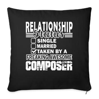 Composer Composer Relationship Status - Sofa pillowcase 17,3'' x 17,3'' (45 x 45 cm) - black - Front