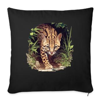 Ocelots Ocelot - Sofa pillowcase 17,3'' x 17,3'' (45 x 45 cm) - black - Front