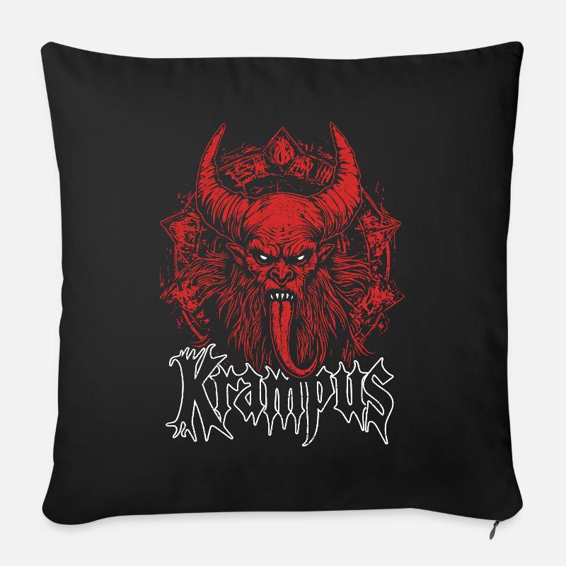 KRAMPUS NIKOLAUS NIKOLO KRAMPUSTAG PERCHTEN - Sofakissenbezug 45 x 45 cm - Schwarz