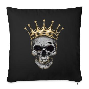 Skull with crown - Sofa pillowcase 17,3'' x 17,3'' (45 x 45 cm) - black - Front