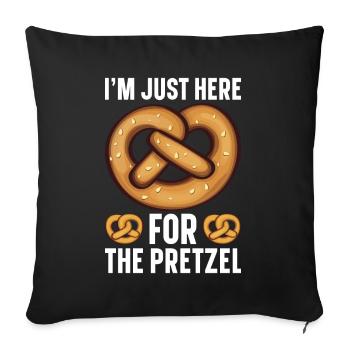 Bretzel Brezeln Bäcker Backwaren - Sofakissenbezug 45 x 45 cm - Schwarz - Vorne