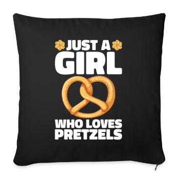 Bretzel Brezeln Bäcker Backwaren - Sofakissenbezug 45 x 45 cm - Schwarz - Vorne