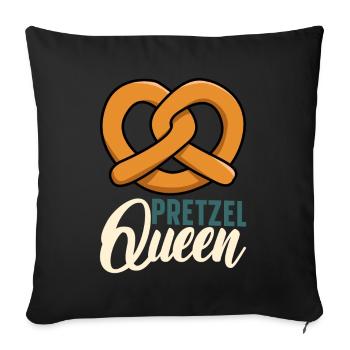 Bretzel Brezeln Bäcker Backwaren - Sofakissenbezug 45 x 45 cm - Schwarz - Vorne