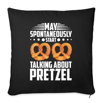 Bretzel Brezeln Bäcker Backwaren - Sofakissenbezug 45 x 45 cm - Schwarz - Vorne